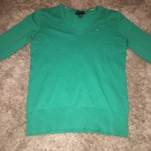 Green Tommy Hilfiger v-neck sweater